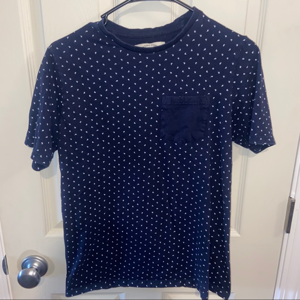 Native Code mens pocket t shirt blue medium 100% cotton